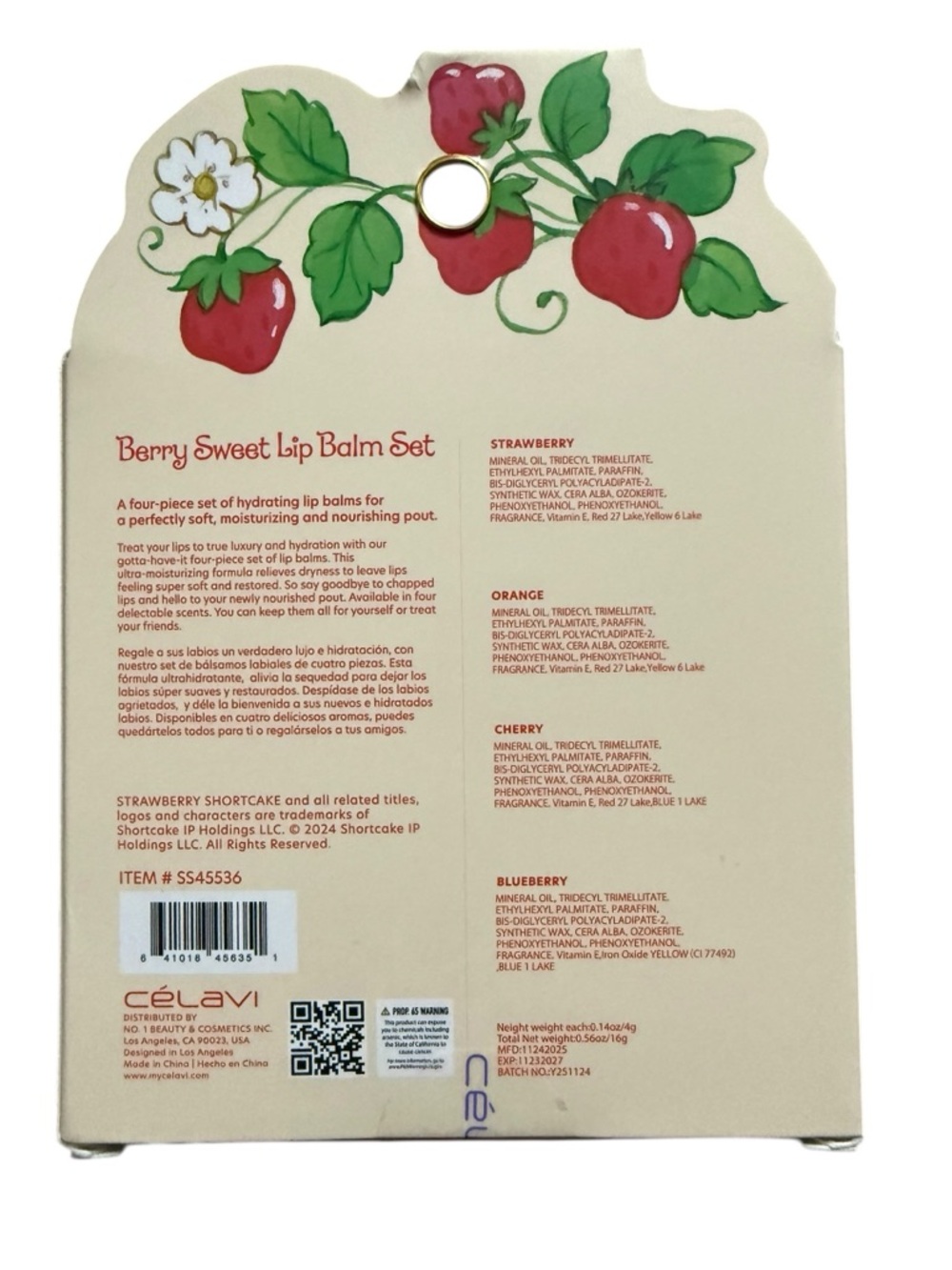 Strawberry Shortcake Berry Sweet Lip Balm Set - 4 Pack - Picture 2 of 2